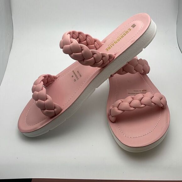 CUSHIONAIRE Women's braided slide sandal SIZE 8.5 PINK - Picture 5 of 8